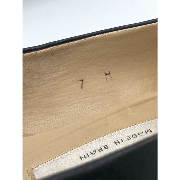 Etienne Aigner Black Leather Cap Toe Block Heel Pumps Women's‎ Size 7M - Picture 6 of 6